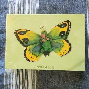Anne Geddes Blank‎ Cards Spring Butterfly 18 Card Set Stickers Envelopes Sealed